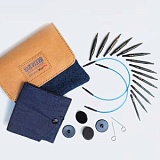 Набор съемных укороченных спиц "Denim Indigo Wood Mini", длина 5 см